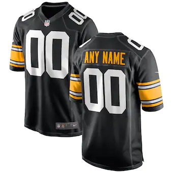 mens nike black pittsburgh steelers alternate custom game j